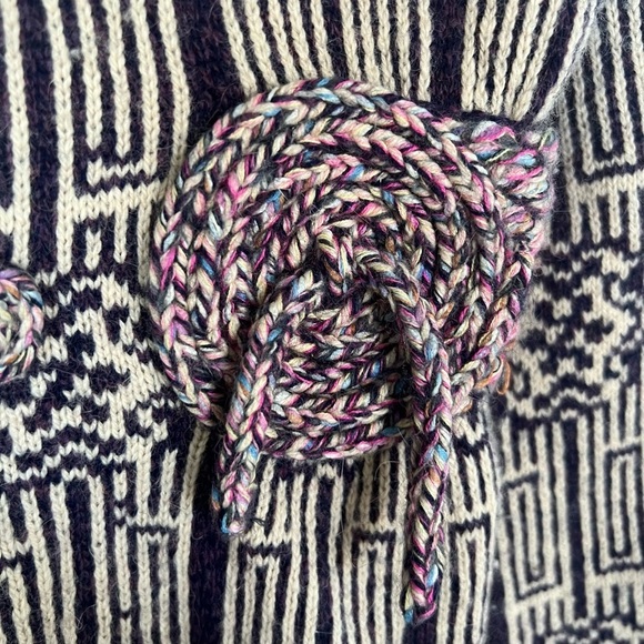 Women's Black and Pink Cardigan Sweater - Picture 5 of 14